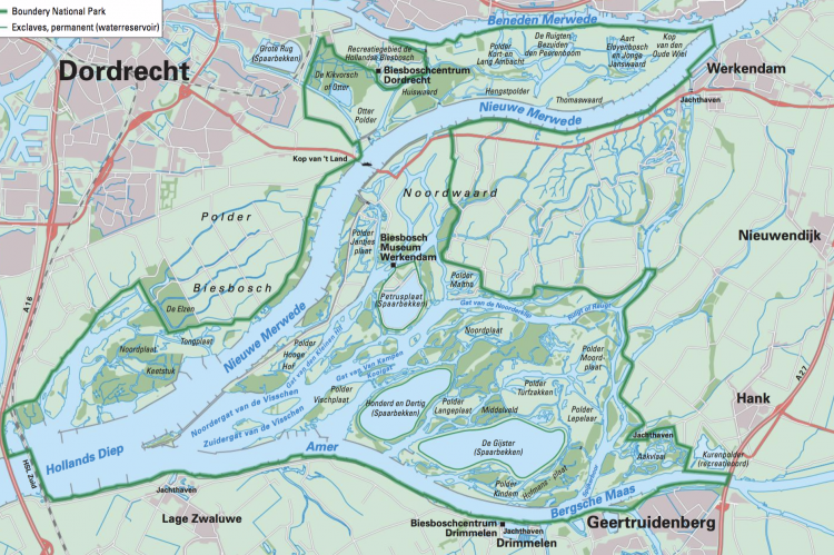 Karte De Biesbosch